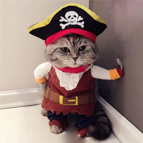 Funny Cat Costumes Pirate Suit Cat Clothes